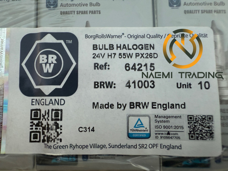 لامپ بورگ وانر h7 جلو اف اچ